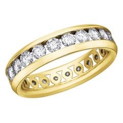 Yellow gold diamond eternity band