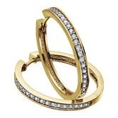 Yellow gold diamond hoop earrings